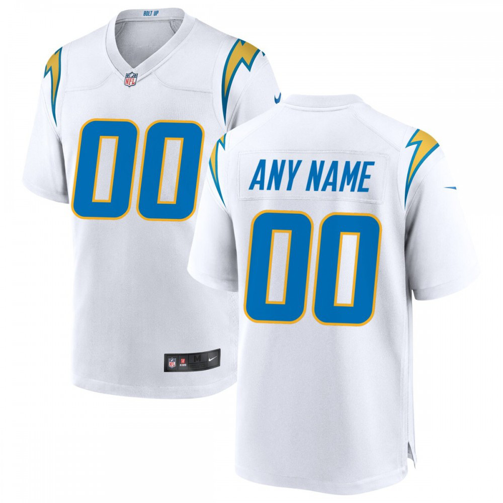 Los Angeles Chargers Nike Custom Game Jersey - White-GridironStore